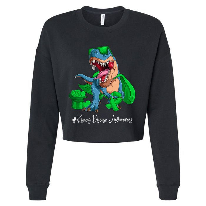 Month Green Ribbon Trex Cropped Pullover Crew