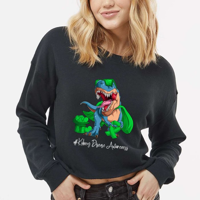 Month Green Ribbon Trex Cropped Pullover Crew