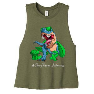 Month Green Ribbon Trex Women's Racerback Cropped Tank