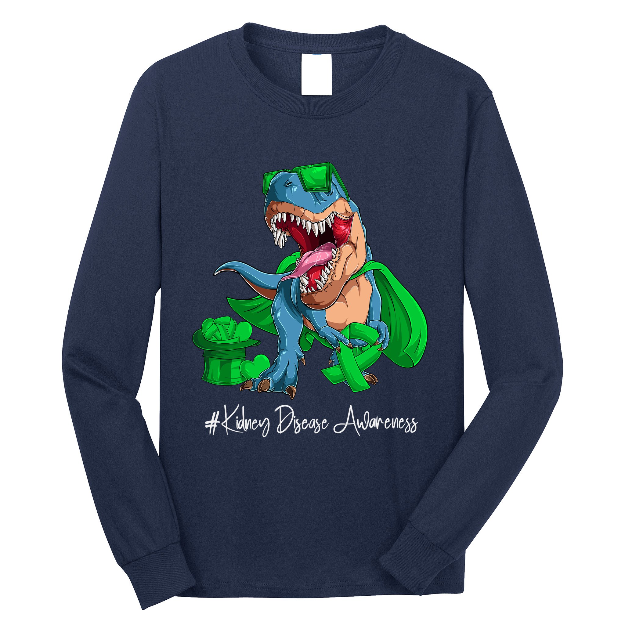 Month Green Ribbon Trex Long Sleeve Shirt