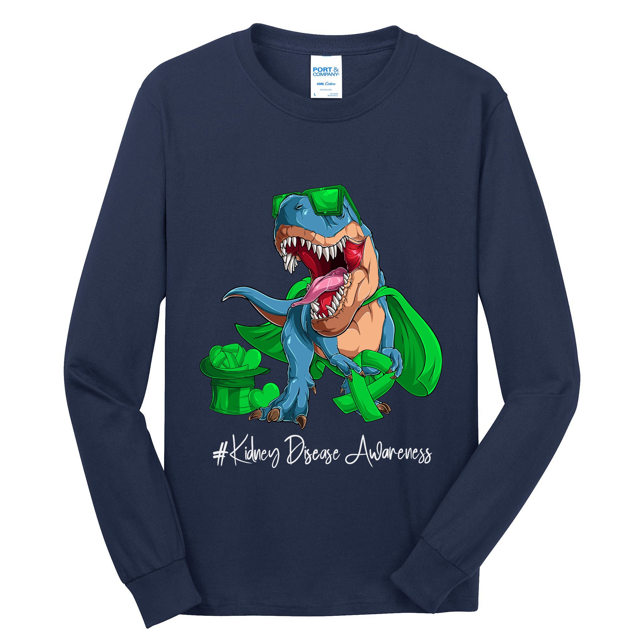 Month Green Ribbon Trex Tall Long Sleeve T-Shirt