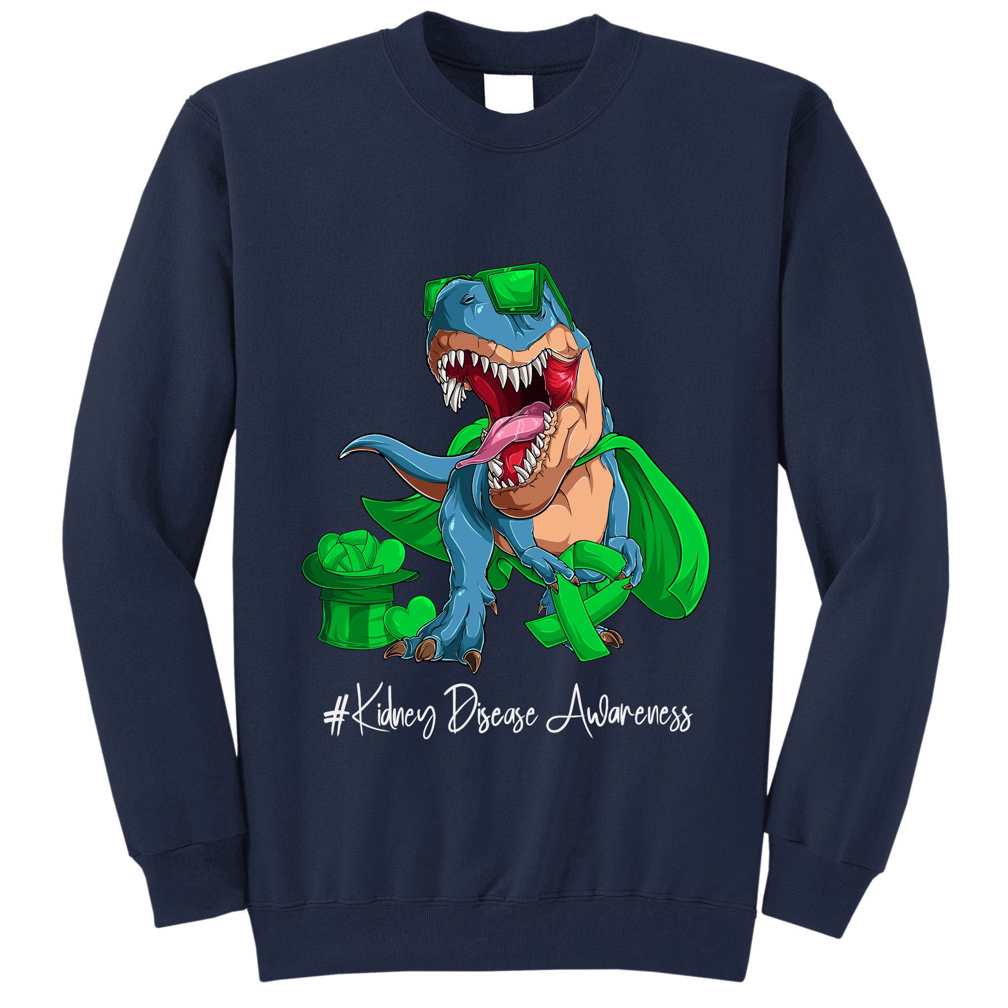 Month Green Ribbon Trex Tall Sweatshirt