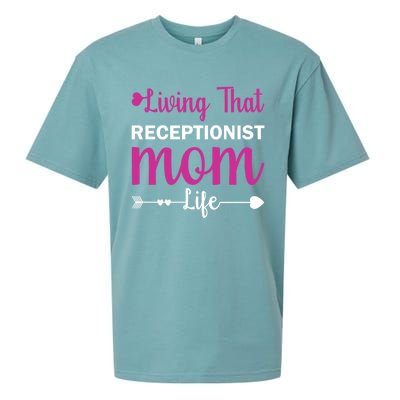 Mom Gift Receptionist Mothers Day Quote Present Cool Gift Sueded Cloud Jersey T-Shirt