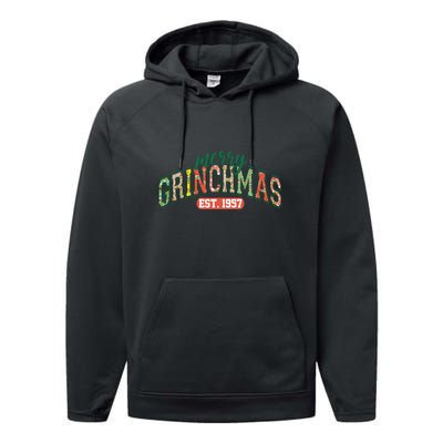 Merry Grincmas Retro Christmas Performance Fleece Hoodie