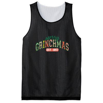 Merry Grincmas Retro Christmas Mesh Reversible Basketball Jersey Tank