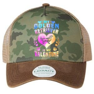 My Golden Retriever Is My Valentine's Watercolor Gift Legacy Tie Dye Trucker Hat