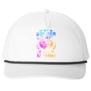 My Golden Retriever Is My Valentine's Watercolor Gift Snapback Five-Panel Rope Hat