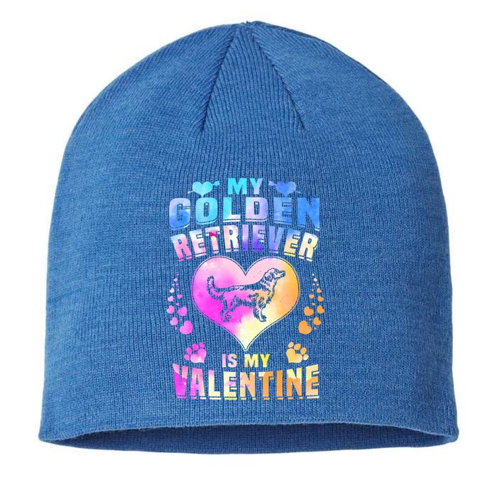 My Golden Retriever Is My Valentine's Watercolor Gift Sustainable Beanie