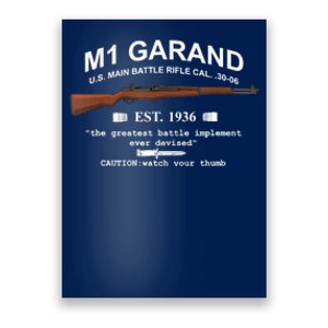 M1 Garand Rifle Gun WWII Watch Your Thumb EST 1936 Graphic Poster