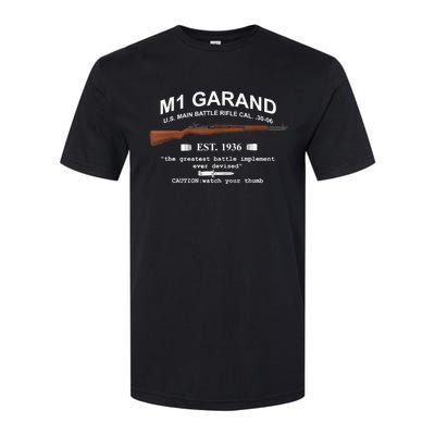 M1 Garand Rifle Gun WWII Watch Your Thumb EST 1936 Graphic Softstyle® CVC T-Shirt