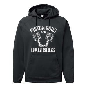 Mechanic Garage Race Car Parts Piston Rods And Dad Bods Performance Fleece Hoodie