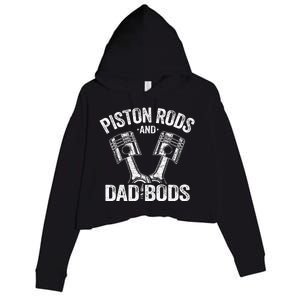 Mechanic Garage Race Car Parts Piston Rods And Dad Bods Crop Fleece Hoodie