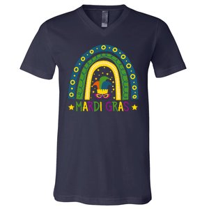 Mardi Gras Rainbow V-Neck T-Shirt