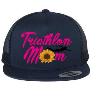 Mom Graphic Run Bike Swim Triathlon Triathlete Sports Great Gift Flat Bill Trucker Hat