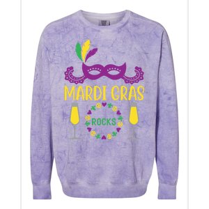 Mardi Gras Rocks Colorblast Crewneck Sweatshirt