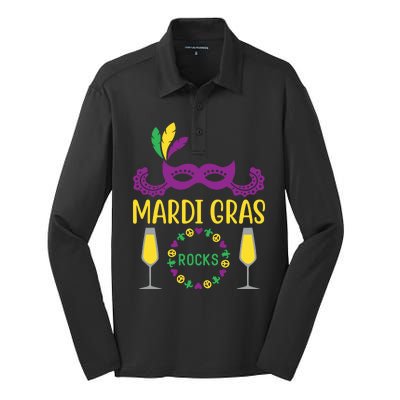 Mardi Gras Rocks Silk Touch Performance Long Sleeve Polo