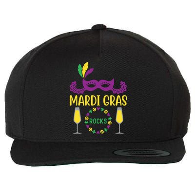 Mardi Gras Rocks Wool Snapback Cap