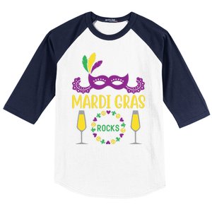 Mardi Gras Rocks Baseball Sleeve Shirt