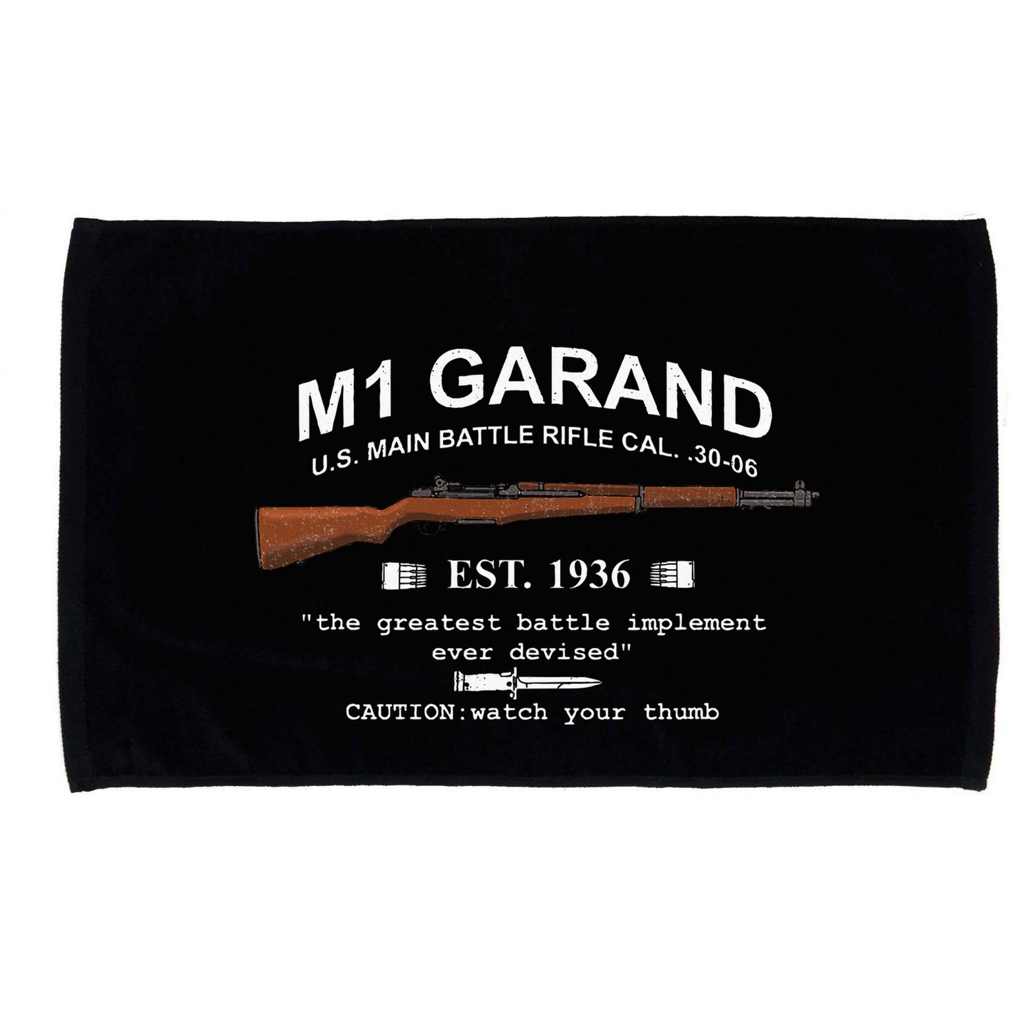 M1 Garand Rifle Gun Wwii Watch Your Thumb Est 1936 Graphic Microfiber Hand Towel