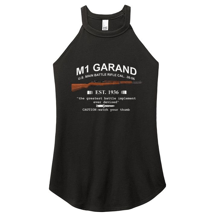 M1 Garand Rifle Gun Wwii Watch Your Thumb Est 1936 Graphic Women's Perfect Tri Rocker Tank