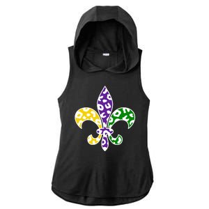 Mardi Gras Royalty Festival Ladies PosiCharge Tri-Blend Wicking Draft Hoodie Tank