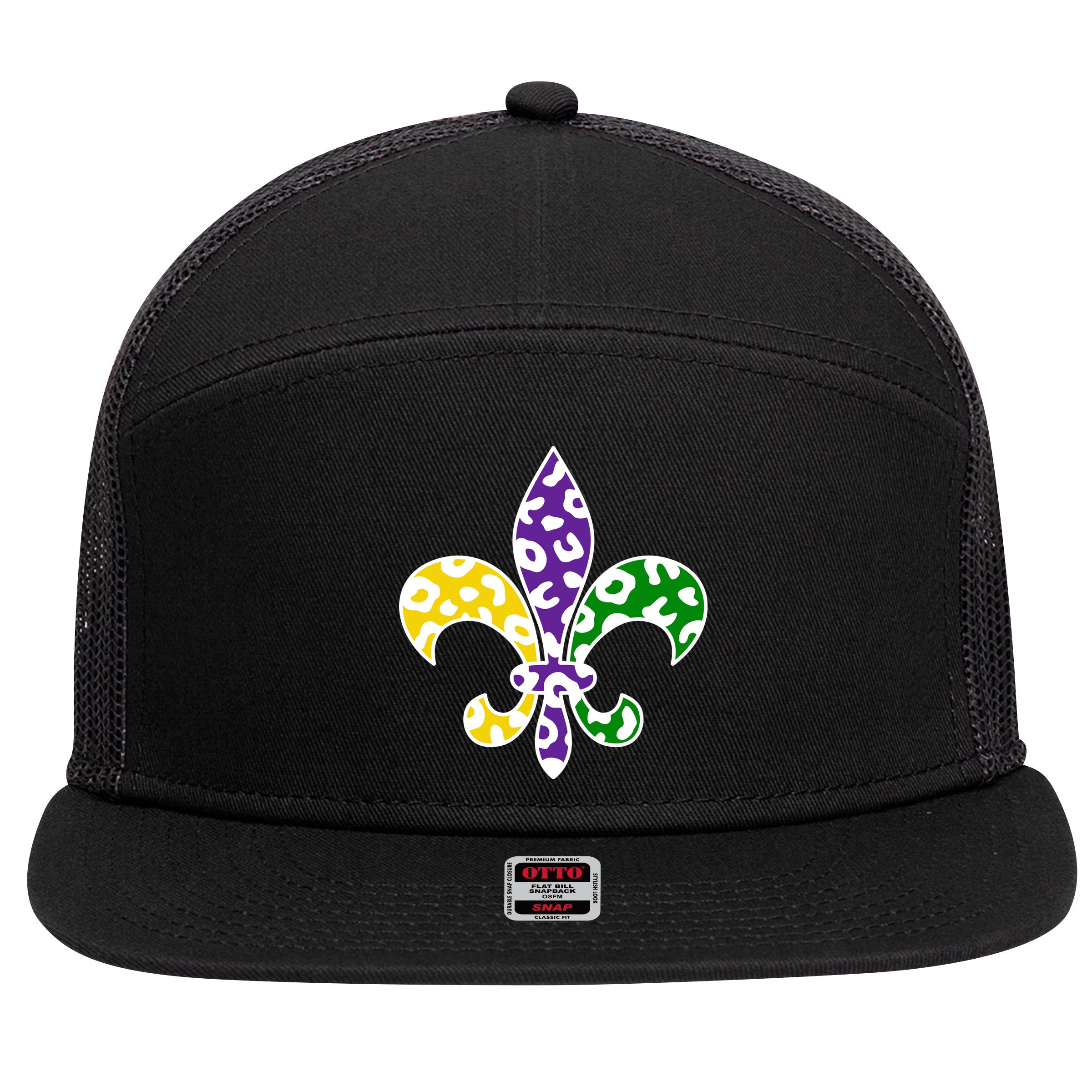 Mardi Gras Royalty Festival 7 Panel Mesh Trucker Snapback Hat