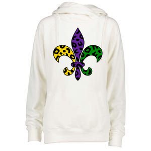 Mardi Gras Royalty Festival Womens Funnel Neck Pullover Hood