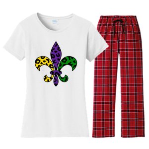 Mardi Gras Royalty Festival Women's Flannel Pajama Set