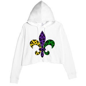 Mardi Gras Royalty Festival Crop Fleece Hoodie