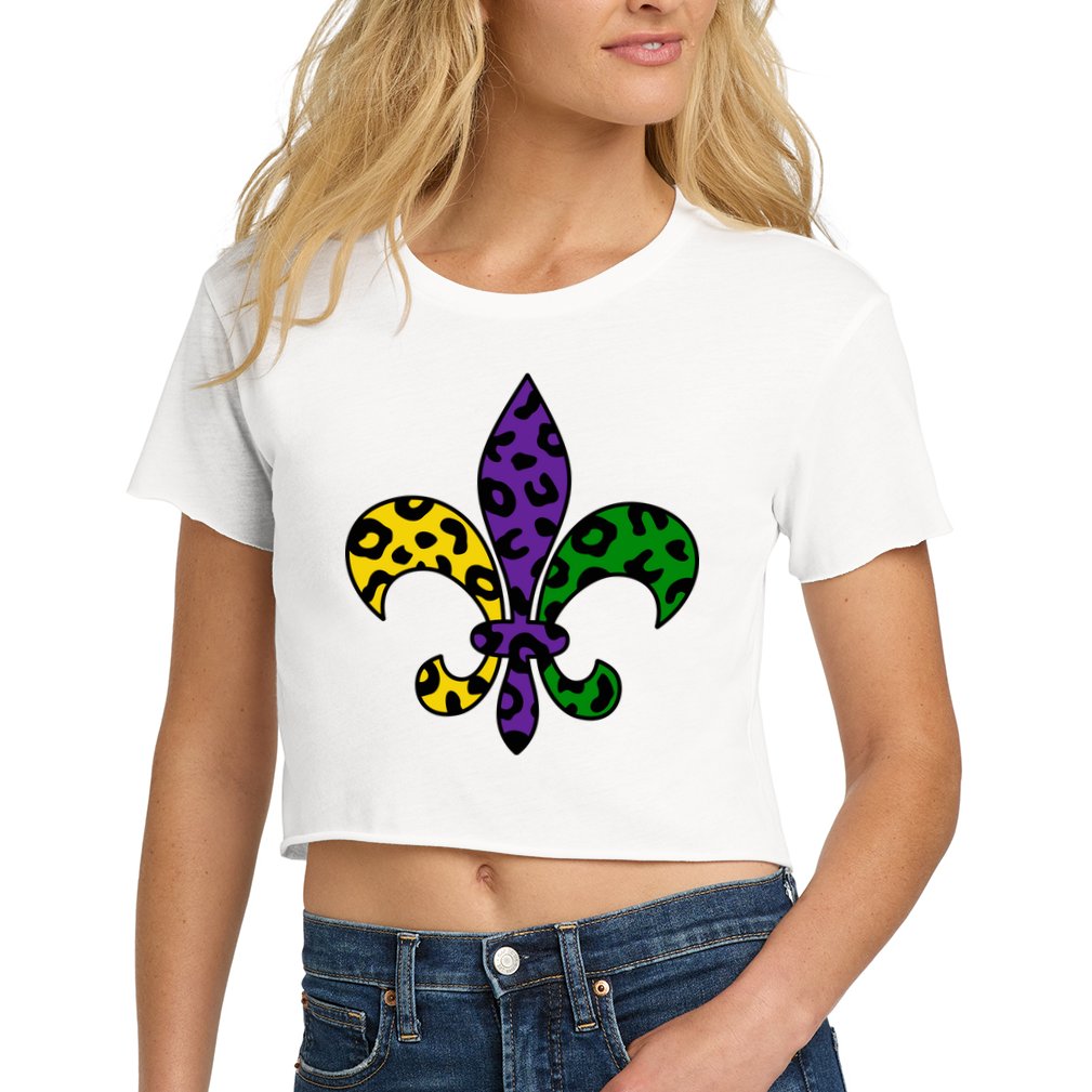 Mardi Gras Royalty Festival Women's Crop Top Tee