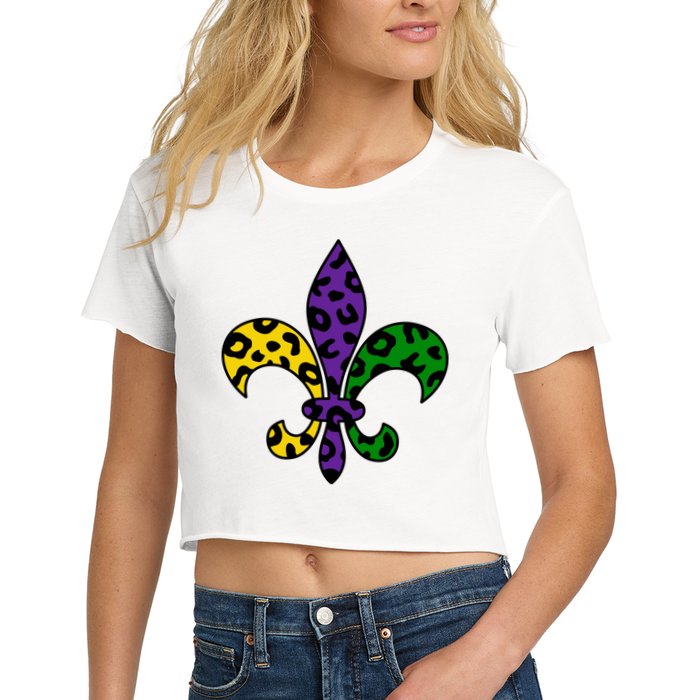 Mardi Gras Royalty Festival Women's Crop Top Tee