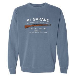 M1 Garand Rifle Gun Wwii Watch Your Thumb Est 1936 Garment-Dyed Sweatshirt