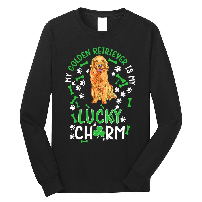 My Golden Retriever Is My Lucky Dog St Patrick's Day Long Sleeve Shirt