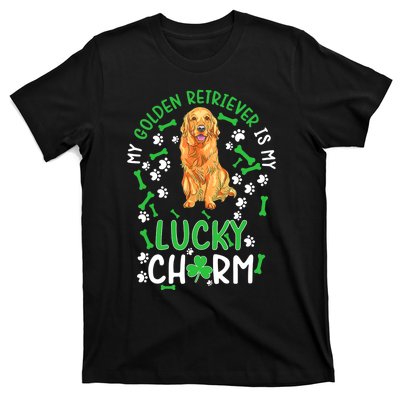 My Golden Retriever Is My Lucky Dog St Patrick's Day T-Shirt