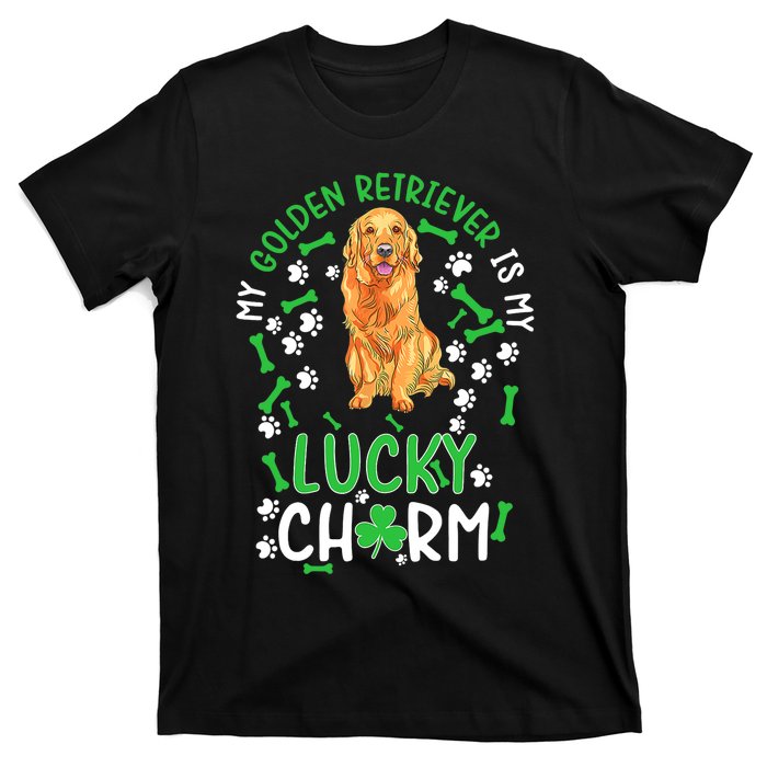 My Golden Retriever Is My Lucky Dog St Patrick's Day T-Shirt