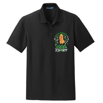 My Golden Retriever Is My Lucky Dog St Patrick's Day Dry Zone Grid Polo