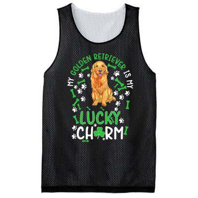 My Golden Retriever Is My Lucky Dog St Patrick's Day Mesh Reversible Basketball Jersey Tank