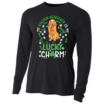 My Golden Retriever Is My Lucky Dog St Patrick's Day Cooling Performance Long Sleeve Crew