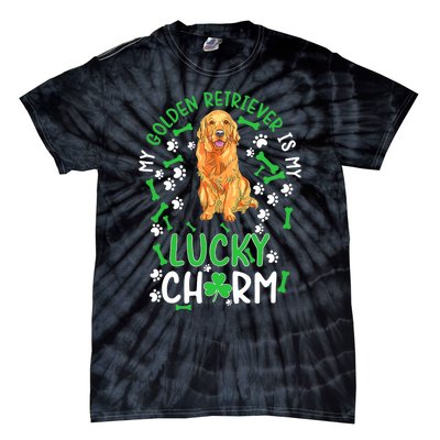 My Golden Retriever Is My Lucky Dog St Patrick's Day Tie-Dye T-Shirt