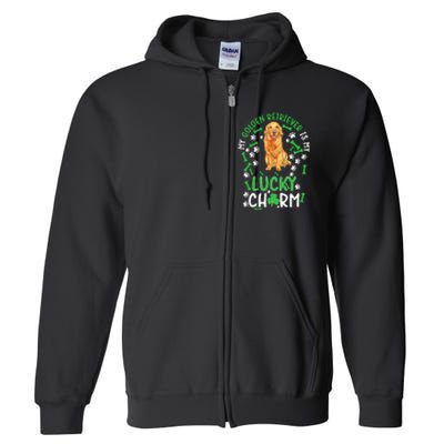 My Golden Retriever Is My Lucky Dog St Patrick's Day Full Zip Hoodie