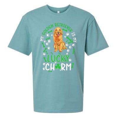 My Golden Retriever Is My Lucky Dog St Patrick's Day Sueded Cloud Jersey T-Shirt