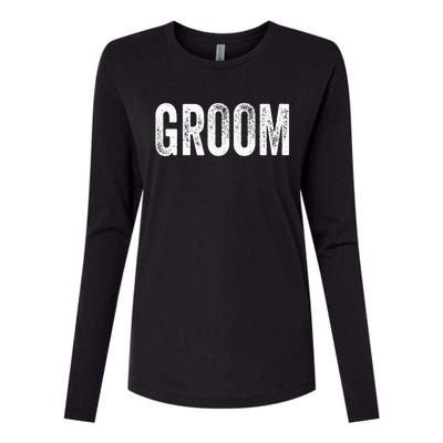 Matching Getting Ready Bride & Groom Wedding Groom Womens Cotton Relaxed Long Sleeve T-Shirt