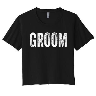 Matching Getting Ready Bride & Groom Wedding Groom Women's Crop Top Tee