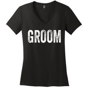 Matching Getting Ready Bride & Groom Wedding Groom Women's V-Neck T-Shirt