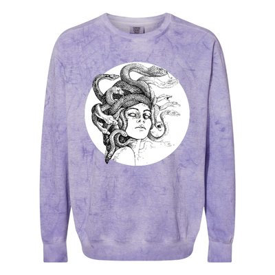 Medusa Greek Snakes Ancient Greece Mythology Gothic Goddess Colorblast Crewneck Sweatshirt