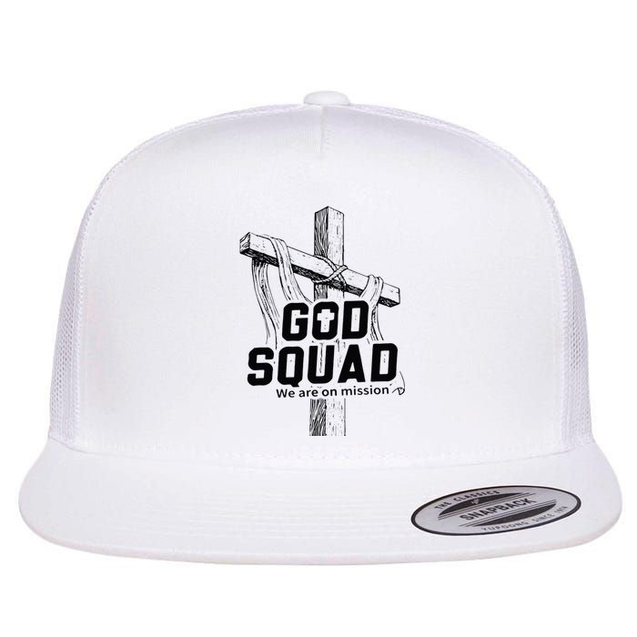 Mabc God Squad Black Text Flat Bill Trucker Hat