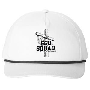 Mabc God Squad Black Text Snapback Five-Panel Rope Hat