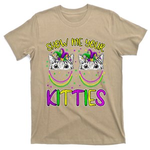 Mardi Gras Show Me Your Kitties Funny Cat Lover Kittens T-Shirt