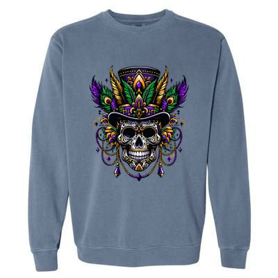 Mardi Gras Skull Hat New Orleans Witch Doctor Voodoo  Garment-Dyed Sweatshirt