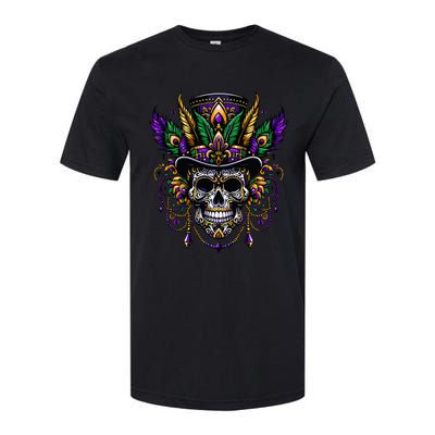 Mardi Gras Skull Hat New Orleans Witch Doctor Voodoo  Softstyle® CVC T-Shirt